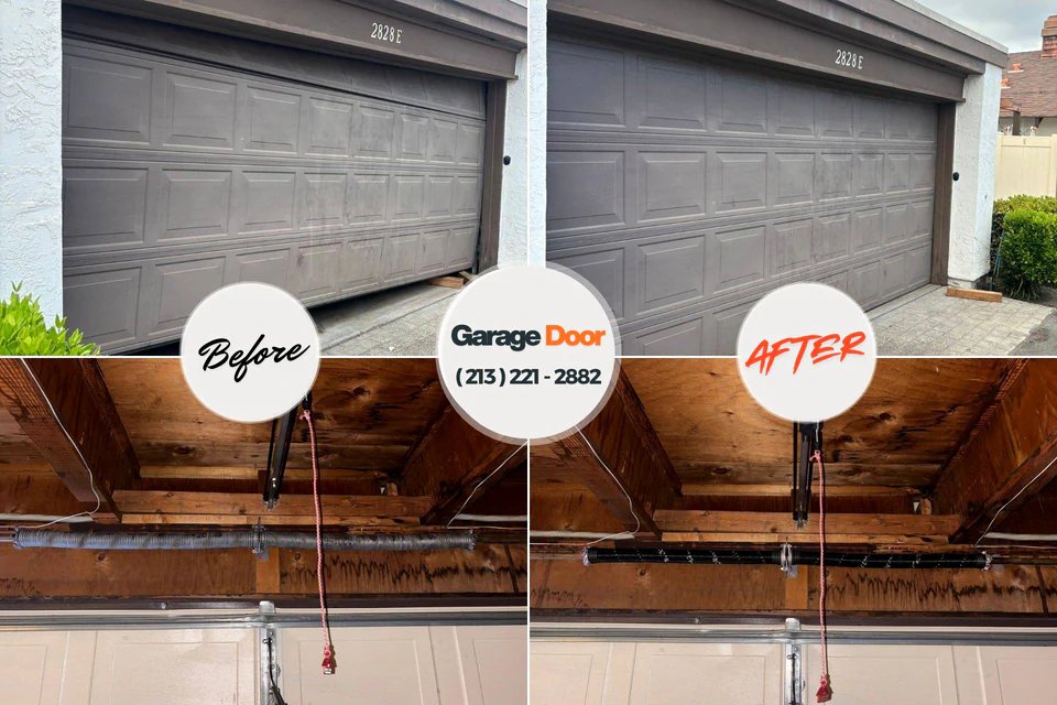 Before and after: garage door repair Salina, KS
